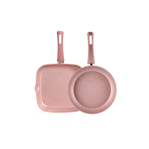 Karaca Biogranite Induktion Pan Set 2 Teiliges Roségold