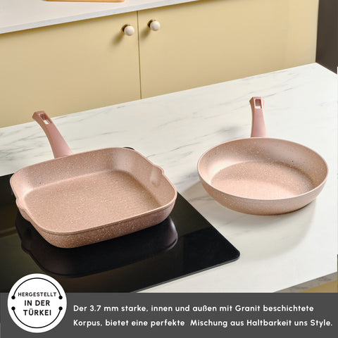 Karaca Biogranite Induktion Pan Set 2 Teiliges Roségold