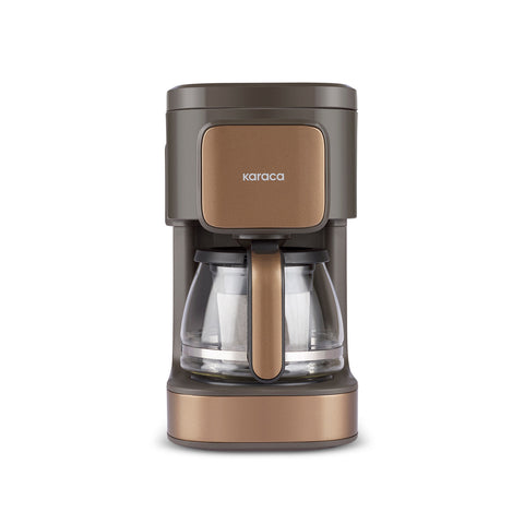 Karaca Just Coffee Aroma 2 in 1 Filter Coffee and Tea Brewing Machine Walnut Brown