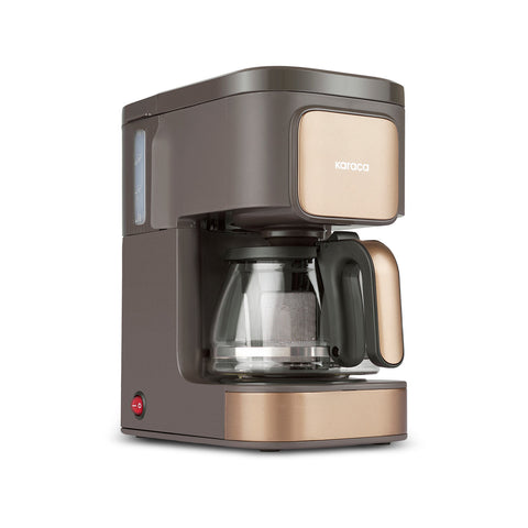 Karaca Just Coffee Aroma 2 in 1 Filter Coffee and Tea Brewing Machine Walnut Brown