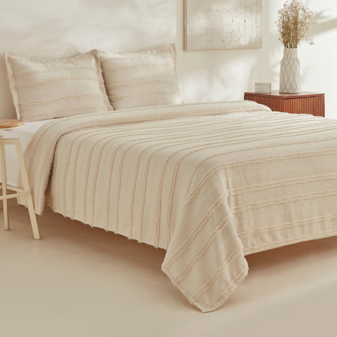 Karaca Home Arlina Bold Double Bed Cover Beige  