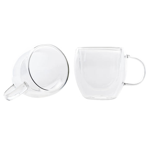 Karaca Double Wall Borosilikat Glas Espresso Tassenset für 2 Personen 80 ml With Handle