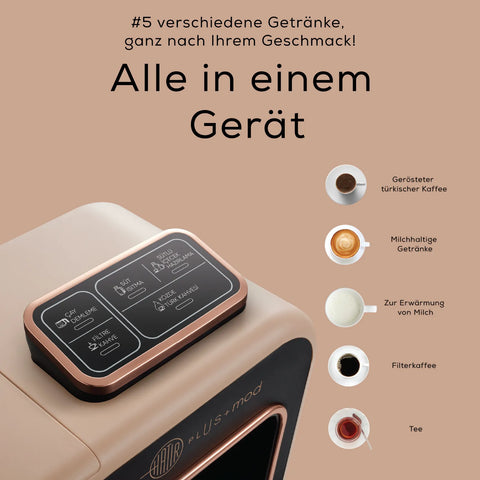 Karaca Hatır Plus Mod 5 in 1 Tee und Kaffeemaschine Rosie Brown, 1385W