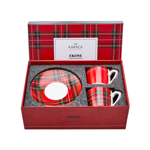 Karaca Ekose Kaffeetassen Set für 2 Personen 80 ml