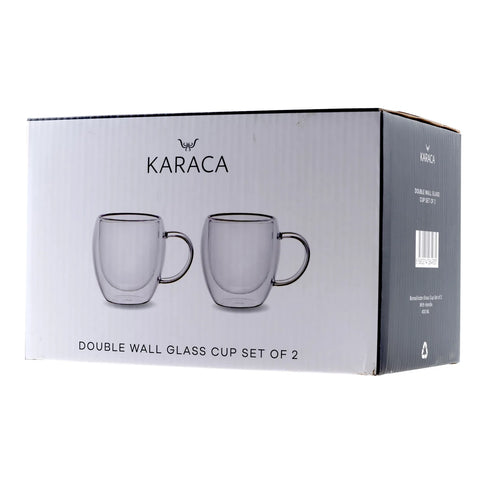 Karaca Double Wall Borosilikat Glas Tassenet für 2 Personen 300 ml