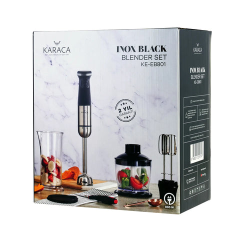 Karaca Inox Blender Set, Schwarz, 1000W