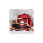 Karaca Retro 2-Piece Enamel Egg Pan Set, Red