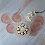 Karaca Lace Pink White 7 Piece Cake Set