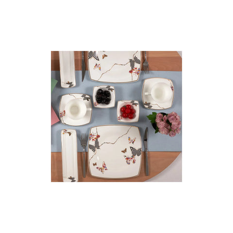 Karaca Fine Pearl Unique 26 Pieces Pearl Breakfast and Serveware Set Square, for 6 Person