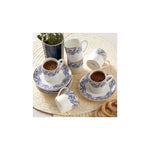 Karaca Bella Porcelain Turkish Coffee Cup Set for 6 Person 90 ml 