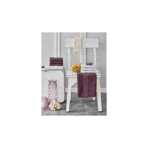 Karaca Home Delora Damson (Lila)/Grau 8 Stück Handtuch-Set