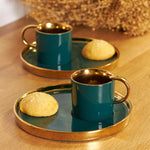 Karaca Levin Green Coffee Cup Set for 2 Person 100 ml