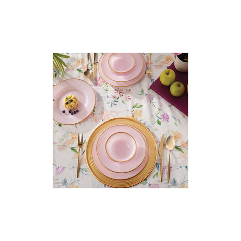 Karaca Retro New Pink 18 Piece Glass Dinnerware Set For 6 Person