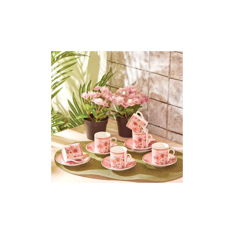 Karaca Diyara Rosa 12 teiliges Kaffeetassen-Set für 6 Personen