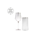 Karaca Ines 24-Piece Platin Glassware Set for 12