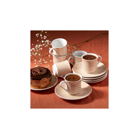 Apricot Vivi Gold Classic Kaffeetassen Set für 6 Personen