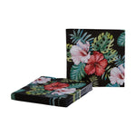 Karaca Hibiscus Floral Black Napkin