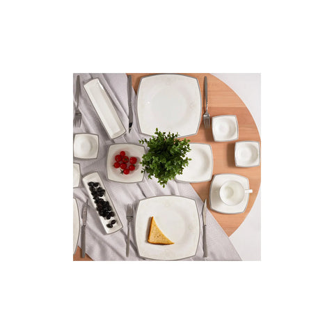 Karaca Fine Pearl Neklus 26 Pieces Pearl Breakfast and Serveware Set Square