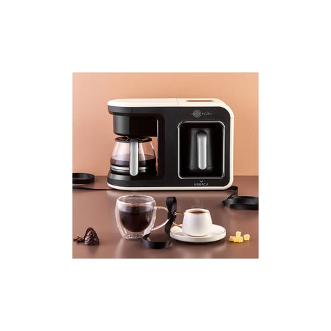 Karaca Hatır Plus 2 in 1 Kaffeemaschine Creme 1385W