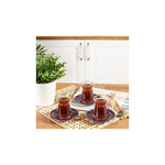 Karaca Retro Purple 12 Piece Porcelain Tea Cup Set for 6 Person