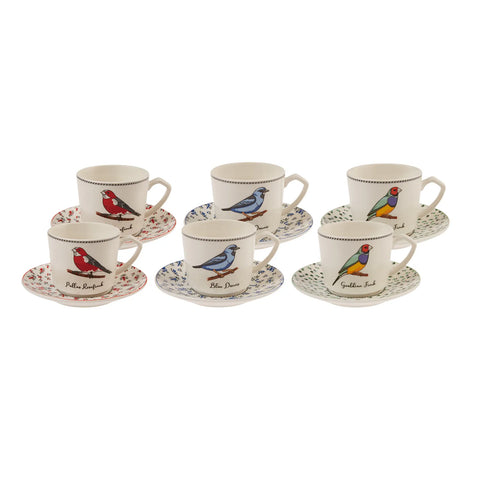 Karaca Vogel Kaffeetassen-Set für 6 Personen 80 ml