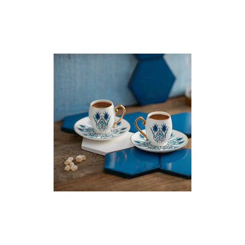 Karaca Iznik 4 teiliges Mochatassen Espressotassen Set für 2 Personen