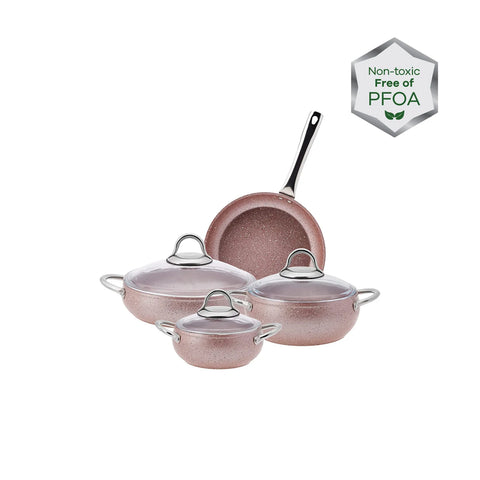 Karaca Avanos Rose Bio Granit 7 teiliges Kochtopf-Set