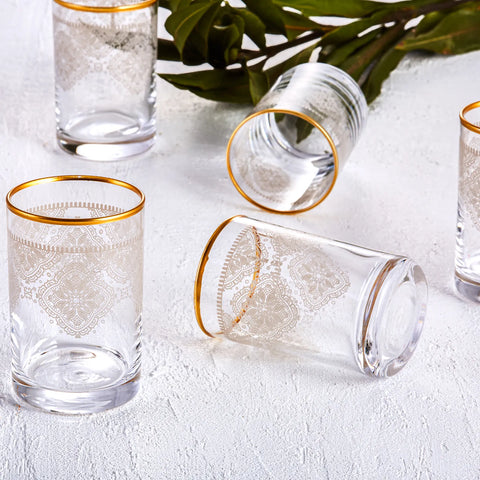 Karaca Mira 6 Glas-Kaffeebecher in Gold