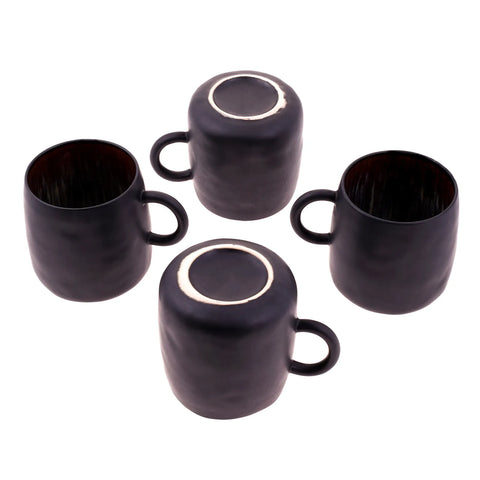 Karaca Black Galactic Reactive 4 teilig Tassen-Set