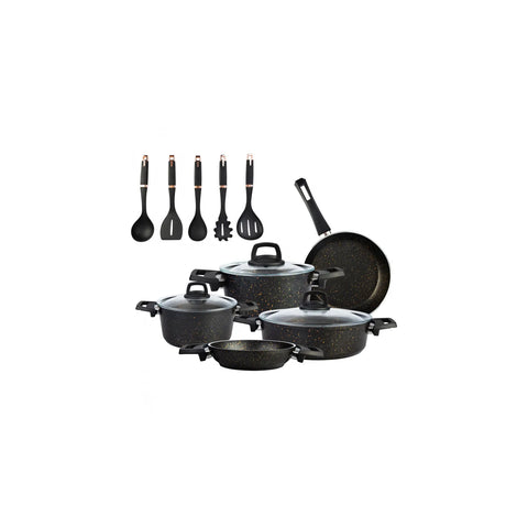 Karaca Bio Granit Black Gold 13-teilig Kochtopf- Set