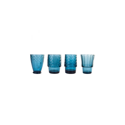 Karaca Fish Softdrinkglas 4-teilig, Blau