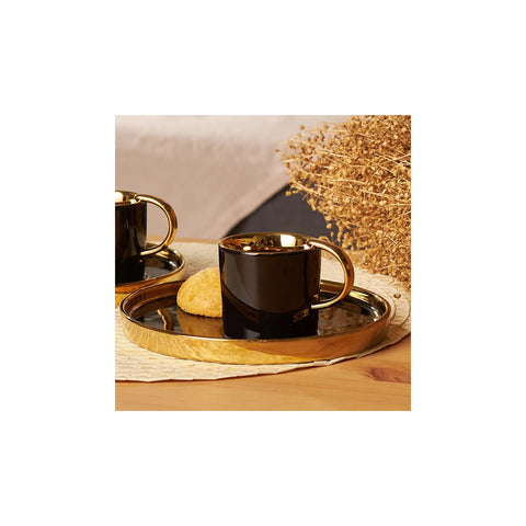 Karaca Levin Schwarz Kaffeetassen Set für 2 Personen 100 ml