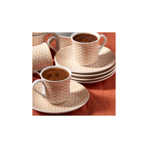 Apricot Vivi Gold Classic Kaffeetassen Set für 6 Personen