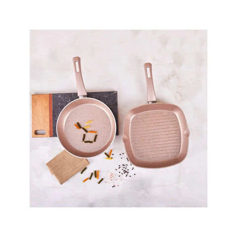 Karaca Biogranit Rosegold Bratpfanne +Grill Set