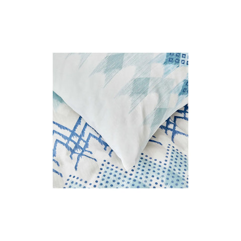 Sarah Anderson Etnico Mavi Çift Kişilik Nevresim Yastık Set Blue Two-Person Duvet Cover and Pillow Set