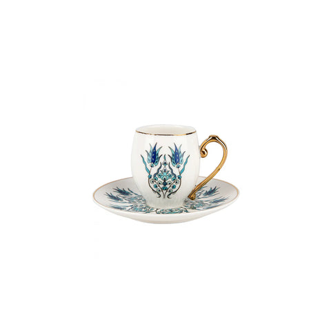 Karaca Iznik 4 teiliges Mochatassen Espressotassen Set für 2 Personen