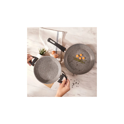 Karaca Gris Bio Granit Pfanne und flache Bratpfanne Set