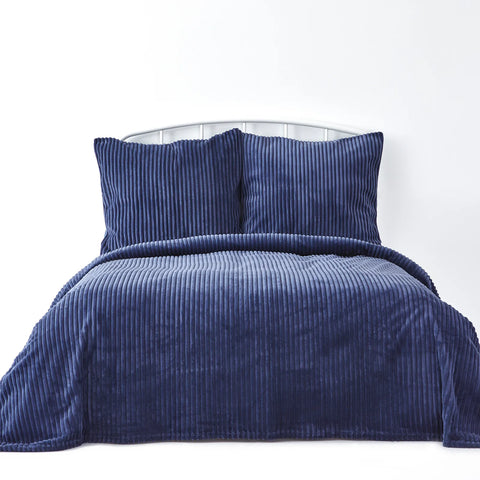 Karaca Home Joena Indigo Doppelweiche Tagesdecke Set Öko-Tex Zertifiziert