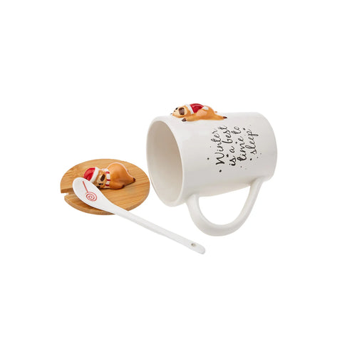 Karaca New Year Raccoon With Spoon Mug Np22