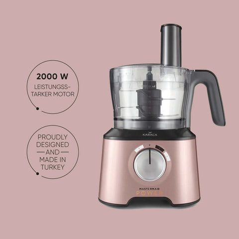 Karaca Mastermaid Power Multifunktionsset 10 in 1 Lebensmittelzubereitung 2000W Rosegold