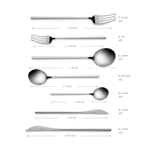 Karaca Focus Elegance 84-Piece Cutlery Set for 12 with Special Box