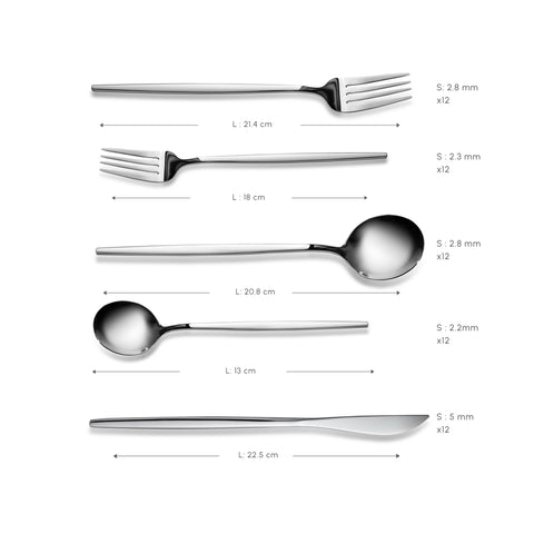 Karaca Orion Silver 60-piece Cutlery Set for 12 Servings