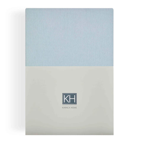 Karaca Home Spannbettlaken Light Blue 90x200 cm + 30 cm Öko-Tex Zertifiziert