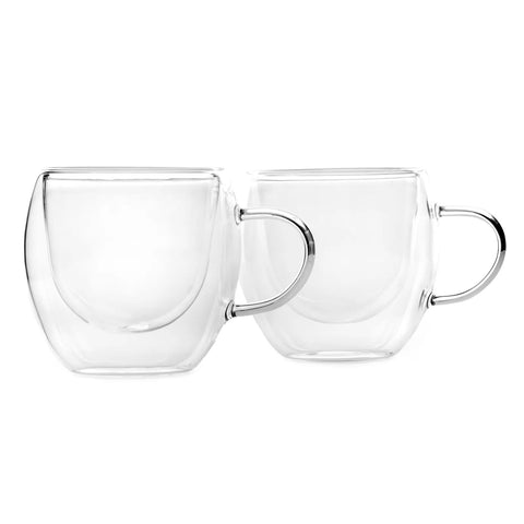 Karaca Double Wall Borosilikat Glas Espresso Tassenset für 2 Personen 80 ml With Handle