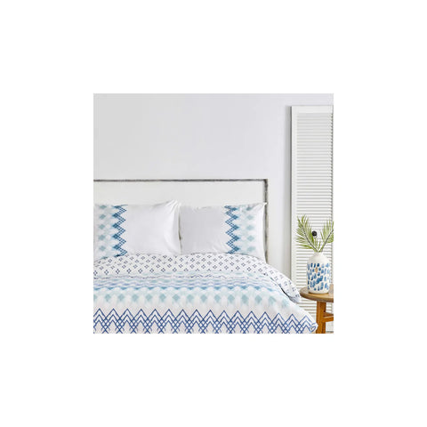 Sarah Anderson Etnico Mavi Çift Kişilik Nevresim Yastık Set Blue Two-Person Duvet Cover and Pillow Set