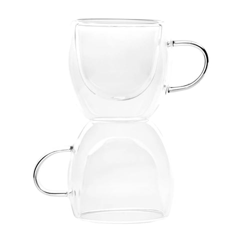 Karaca Double Wall Borosilikat Glas Espresso Tassenset für 2 Personen 80 ml With Handle