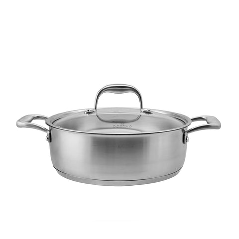 Karaca PowerSteel Pro Tottori Schmorpfanne aus Edelstahl 24 cm 3,40 Lt.