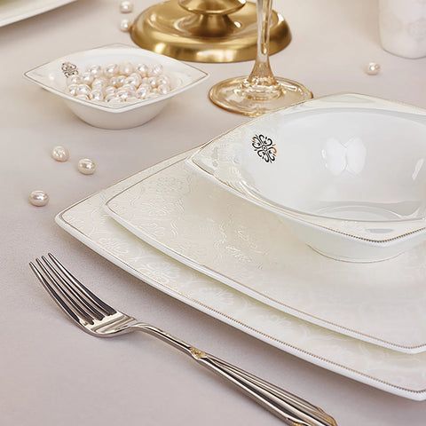 Karaca Fine Pearl Hailey 62-teiliges Dinner-Set