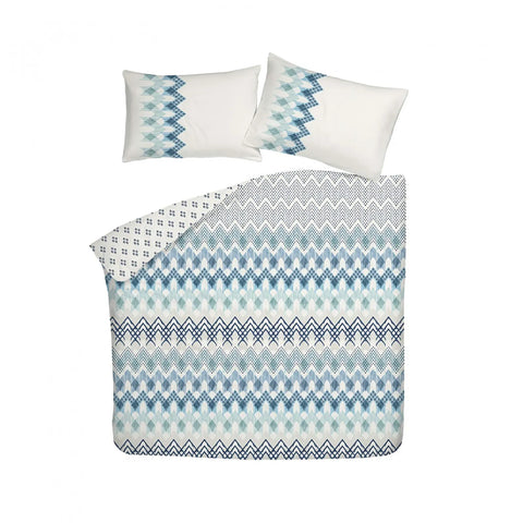 Sarah Anderson Etnico Mavi Çift Kişilik Nevresim Yastık Set Blue Two-Person Duvet Cover and Pillow Set