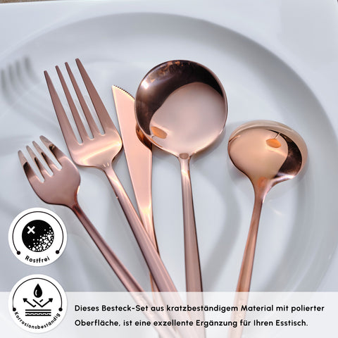 Karaca Orion Rosegold 60-teiliges Besteckset für 12 Personen